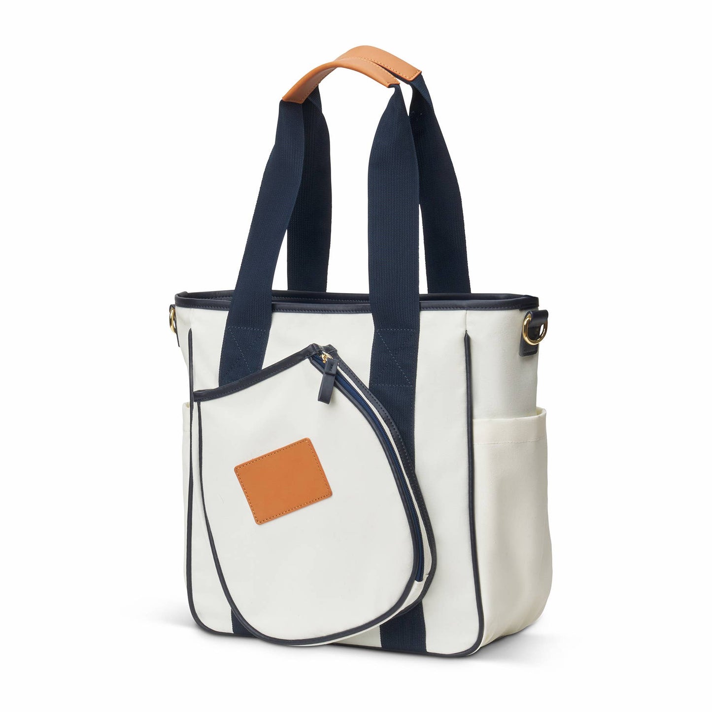 Monogrammed pickleball bag with gold lettering