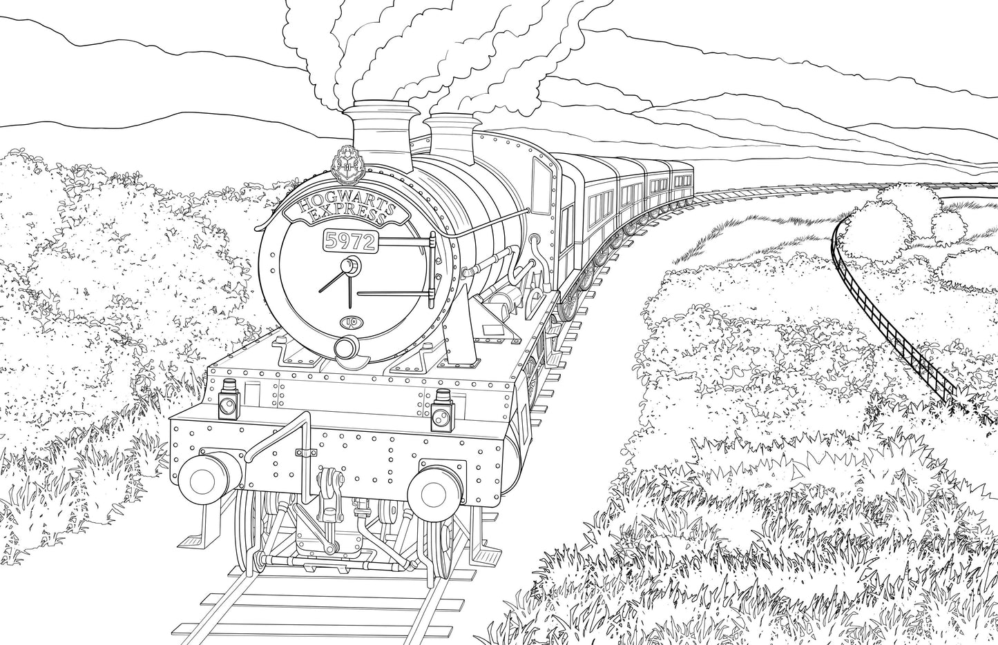 Hogwarts castle coloring page from book
