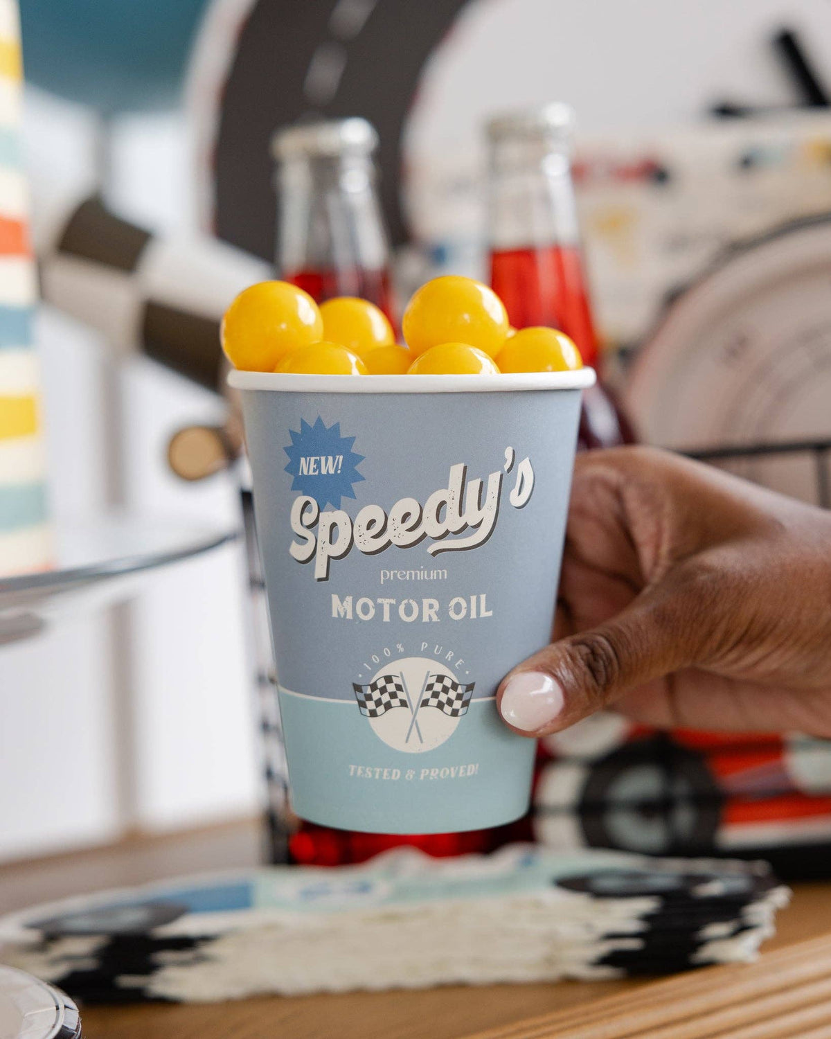 “Fuel Stop” ⛽ Race Car Party Cups by My Mind’s Eye