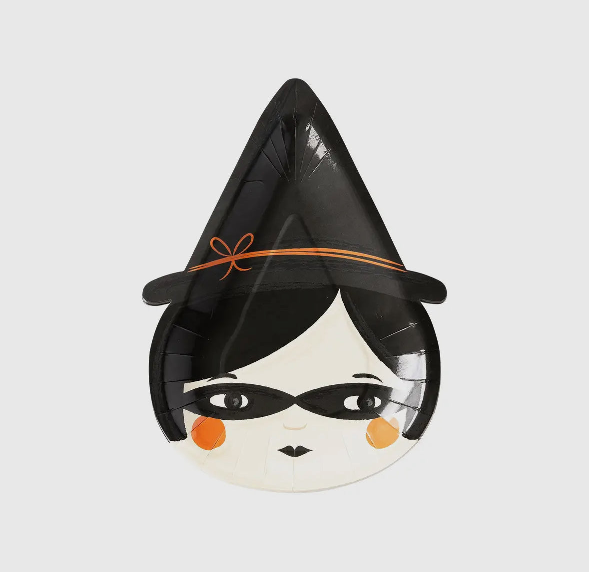 Retro ghost-shaped plates designed for Halloween parties, adding a whimsical touch to your spooky celebrations. Each plate measures 10” x 8” and comes in a pack of 8, making them perfect for serving treats at your Halloween gathering.