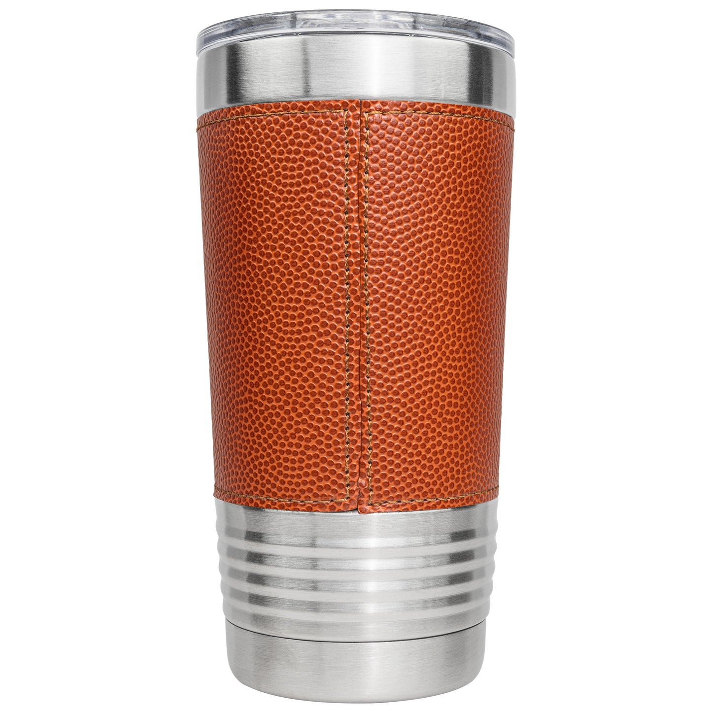 20oz insulated tumbler designed for basketball fans, featuring a durable double-wall stainless steel construction that maintains drink temperatures. Perfect for on-the-go hydration during games or practices.
