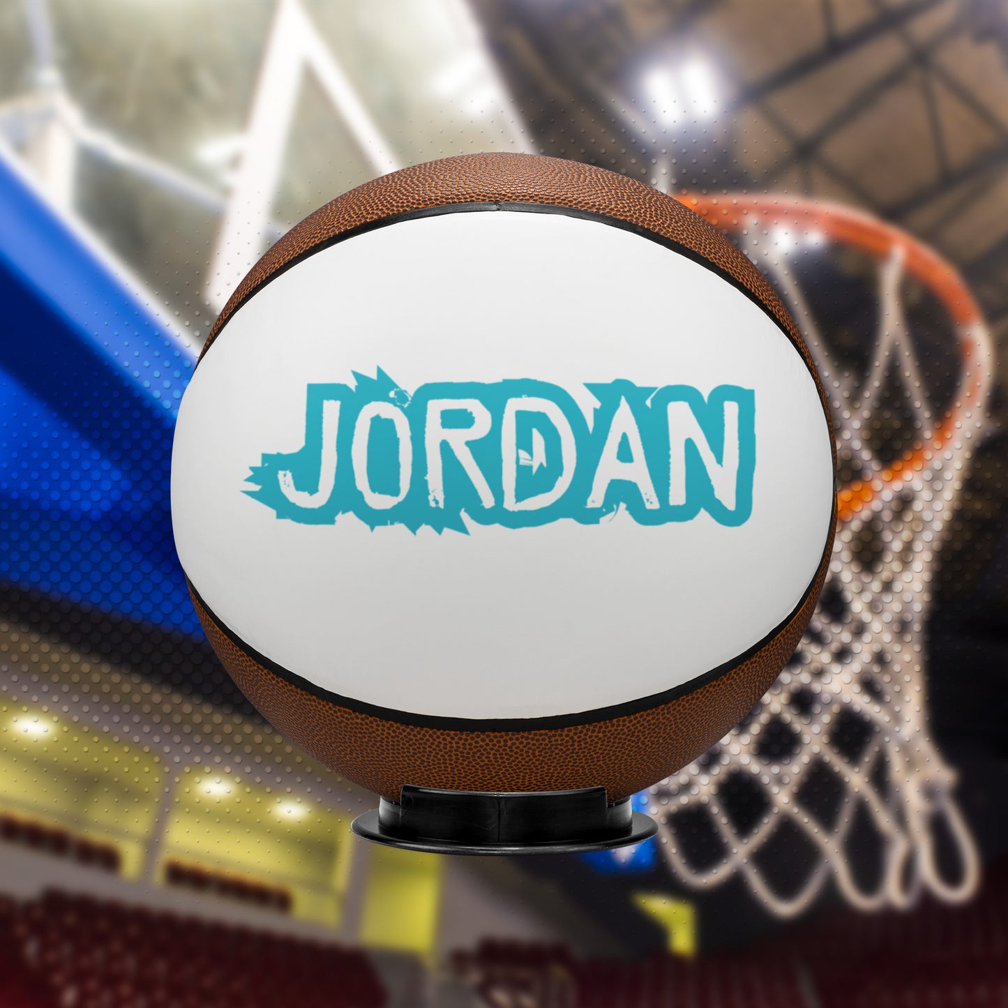 Personalized Basketball: Custom name or logo on a full-size synthetic leather ball with black display base. Perfect for coach gifts, team awards, or sports fans. A unique and memorable keepsake!