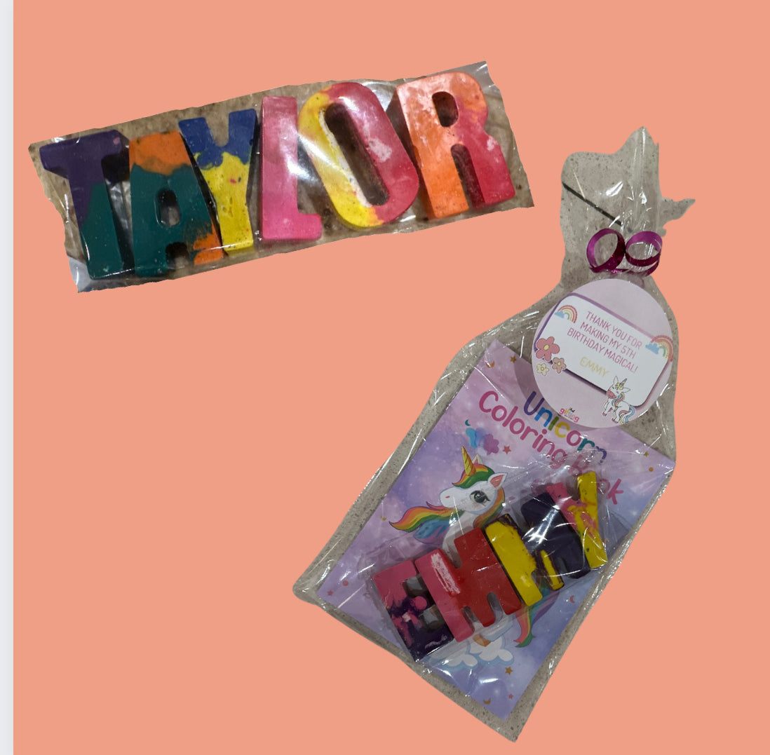 Custom Name Crayons - Spell Out and Illuminate Your Name in Bright Colors, Perfect for Personalized Gifts and Creative Artwork