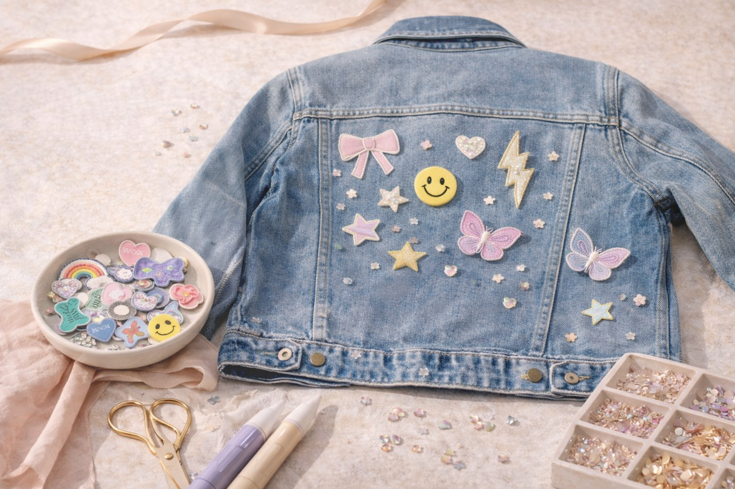 “Patch Me If You Can” 💖 DIY Patch Jean Jacket Craft Kit