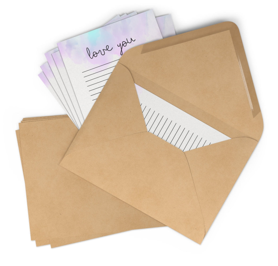 Personalized Blue Tie-Dye Stationery Set: 10 custom notecards with envelopes for kids at camp. Features your child’s name, lined for easy writing, and a vibrant tie-dye design. Perfect for sending camp updates and keeping in touch.