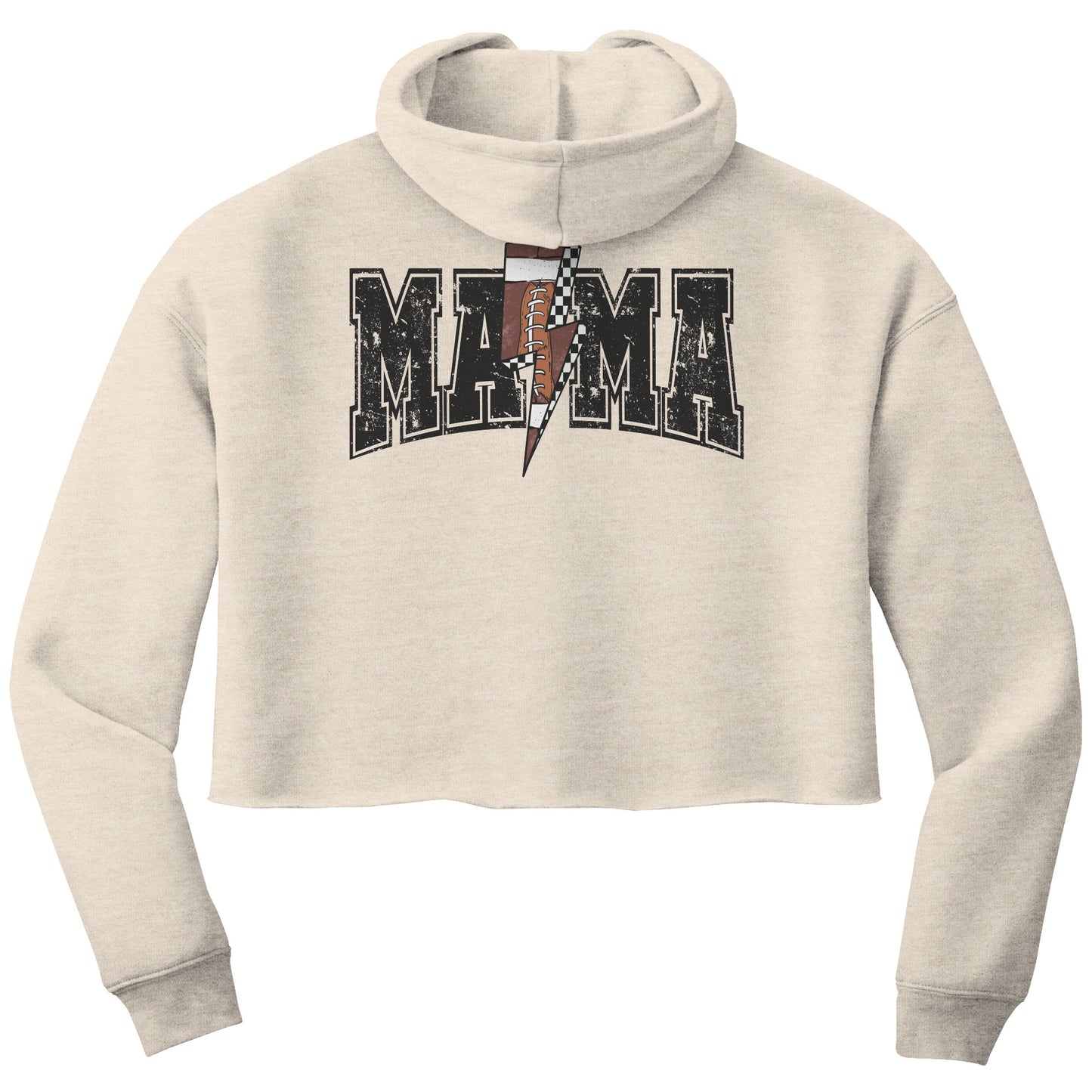 Proud football mom crop sweatshirt, perfect for game days or errands. Stay cozy and stylish while cheering on your favorite team. Great for showing off your football spirit with comfort and flair.
