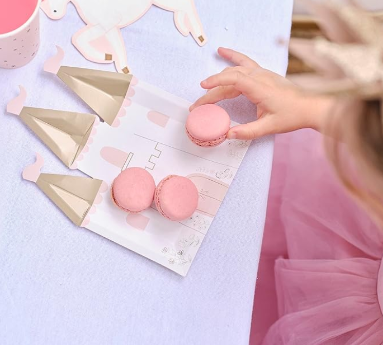 Fairy tale castle paper plates for magical tea parties and baby showers