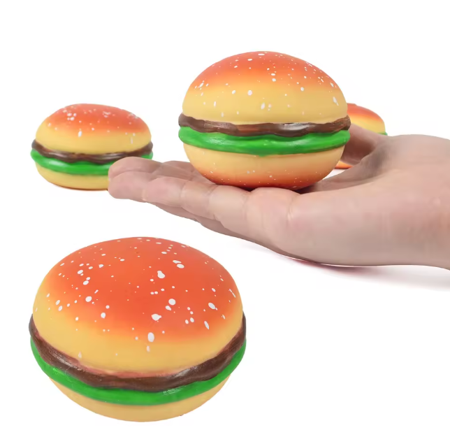 realistic food squishy burger squeeze toy