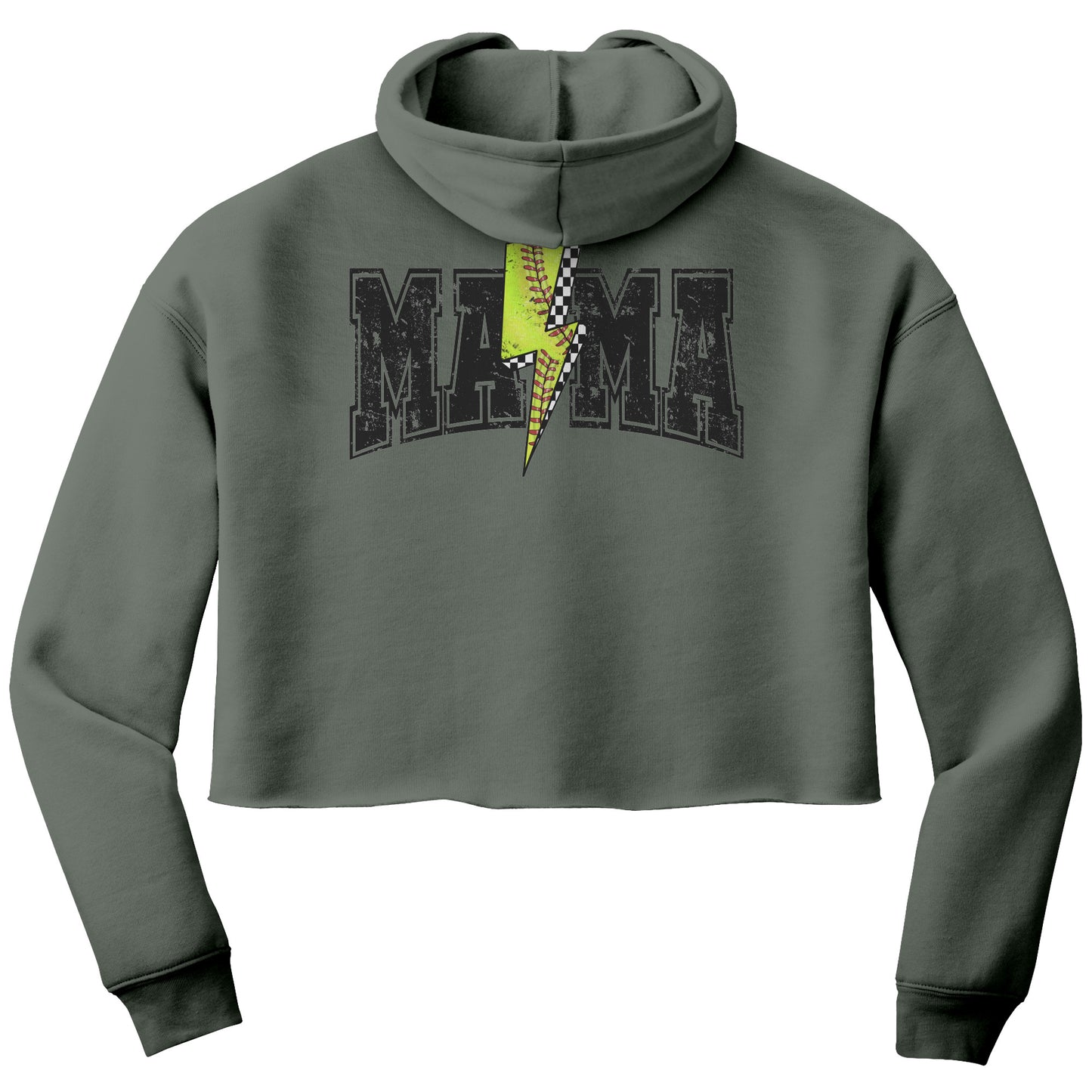 Fashionable softball mom sweatshirt with a cropped fit, ideal for showing support at games while staying comfortable and warm.