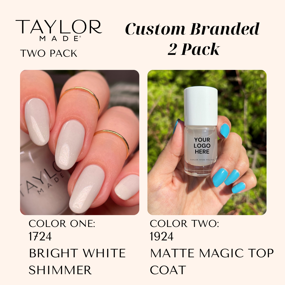 Custom Nail Polish: 2 Pack Long-wearing + Vegan + Non-toxic: 0224 Glossy Fuschia / 1424 Royal Blue Gloss with Hint of Shimmer