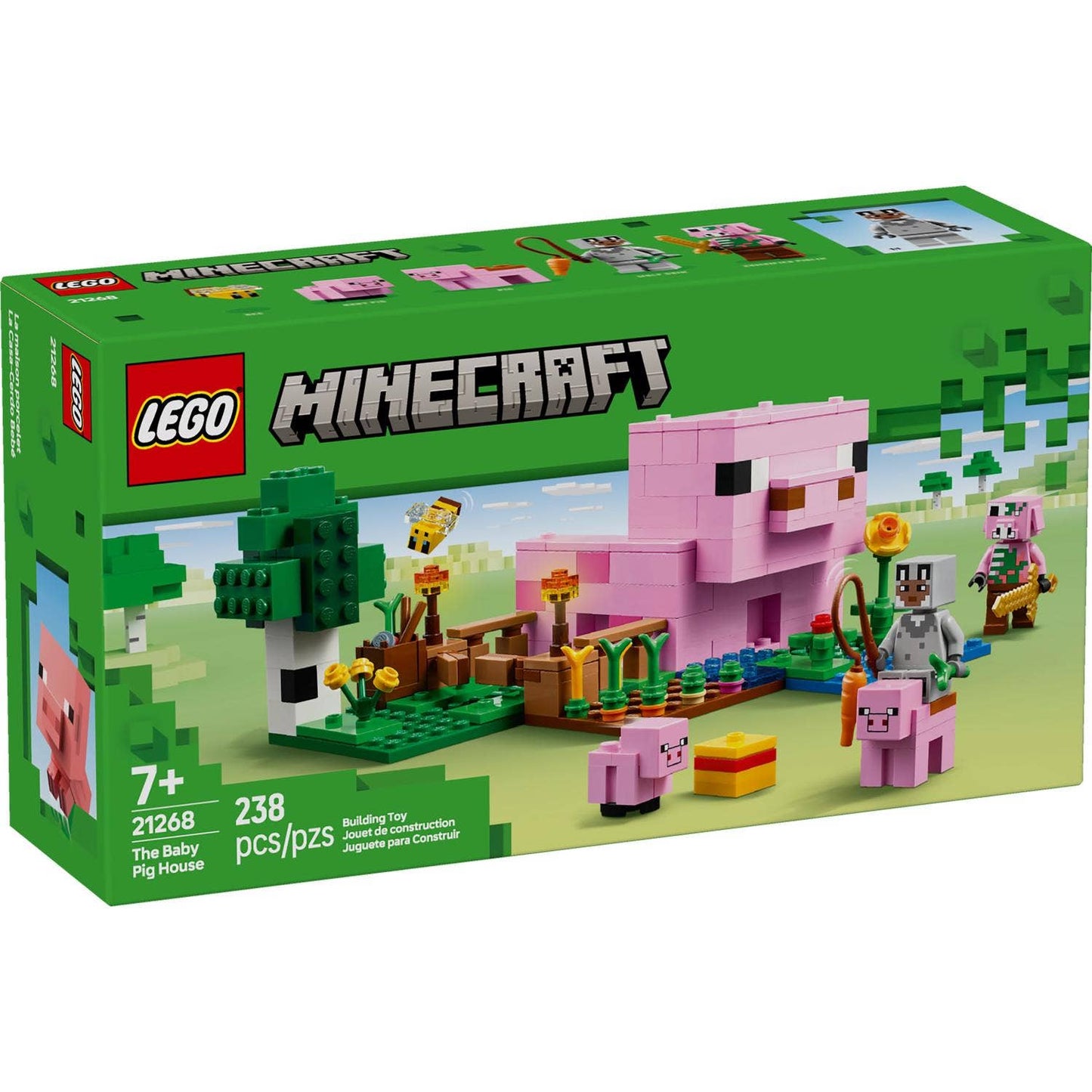 “Hog Wild” 🐷 LEGO Minecraft Baby Pig House Building Set (238 Pieces) by LEGO