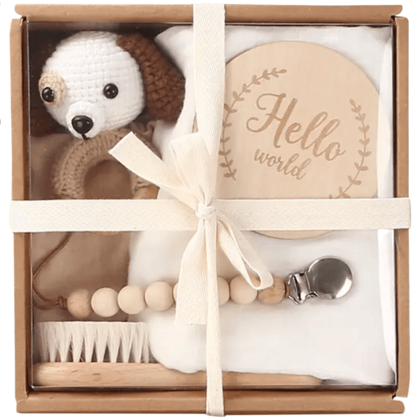 “Welcome Baby” 🥰 Gift Box - Charming 6-Piece Set for Newborns: Grey