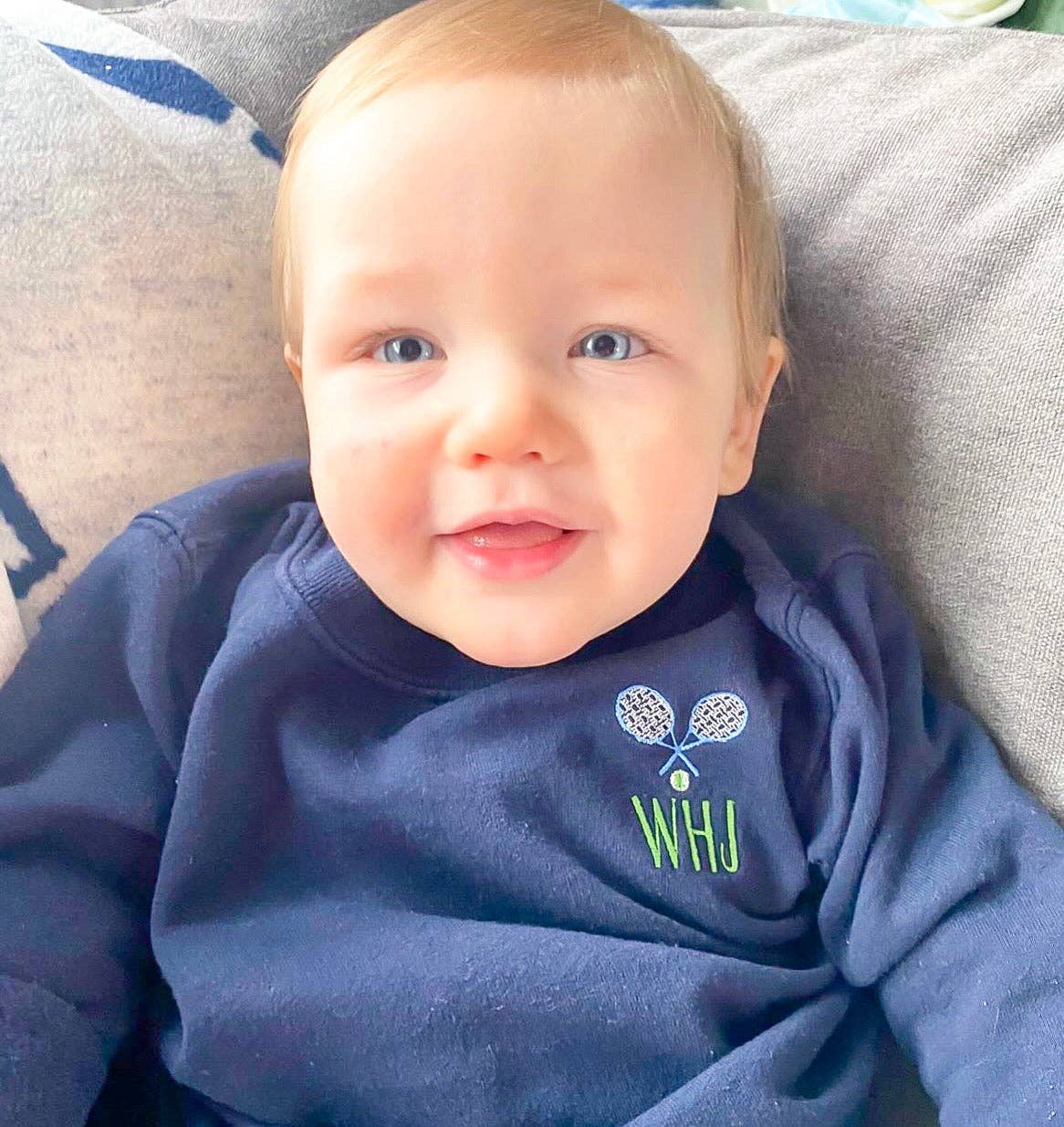 Toddler monogram sweatshirt 2T-10, personalized motif pullover, soft cotton-polyester blend