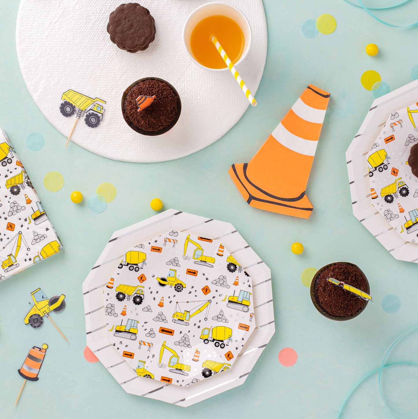 Bold construction party napkins perfect for kids’ builder birthdays