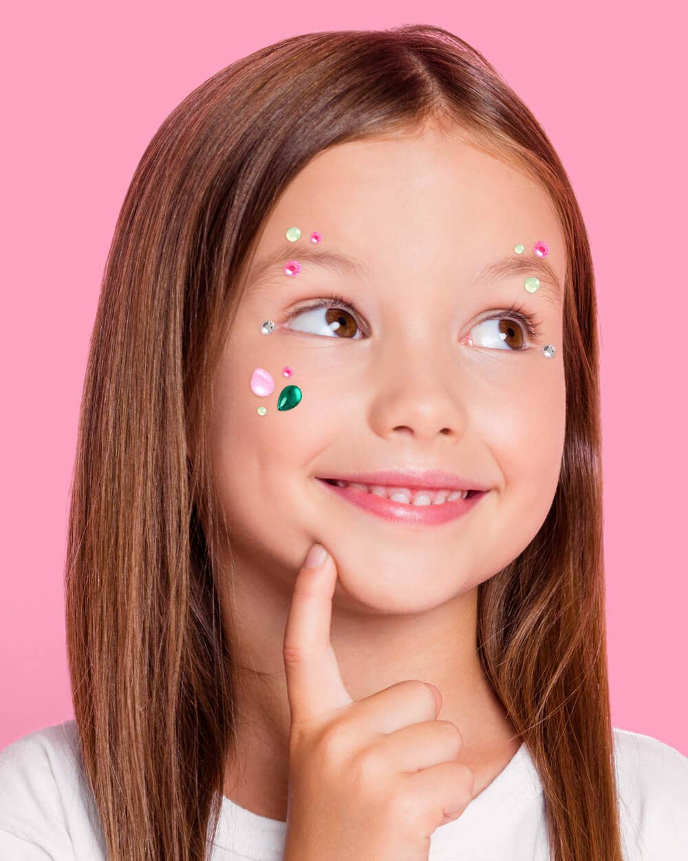 “As Long As Your Mine” 💚🩷 Wicked Pink Green Face Gem Set - 112 pcs, kids