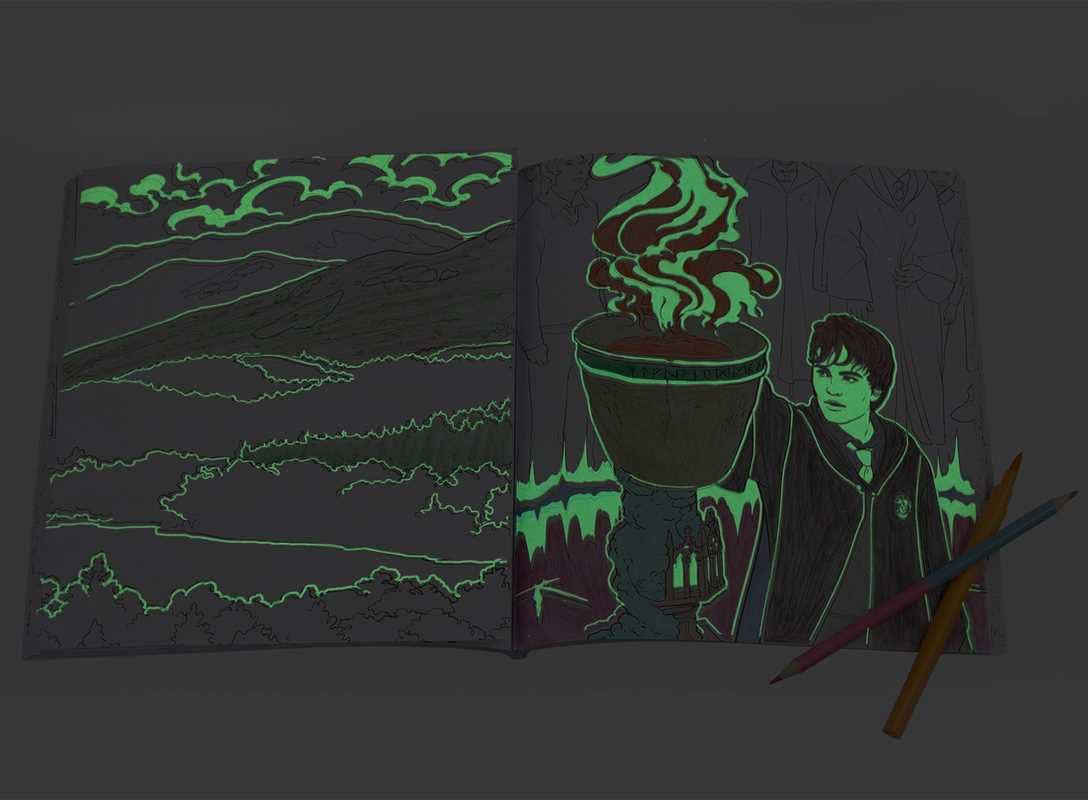 Harry Potter film scenes coloring book