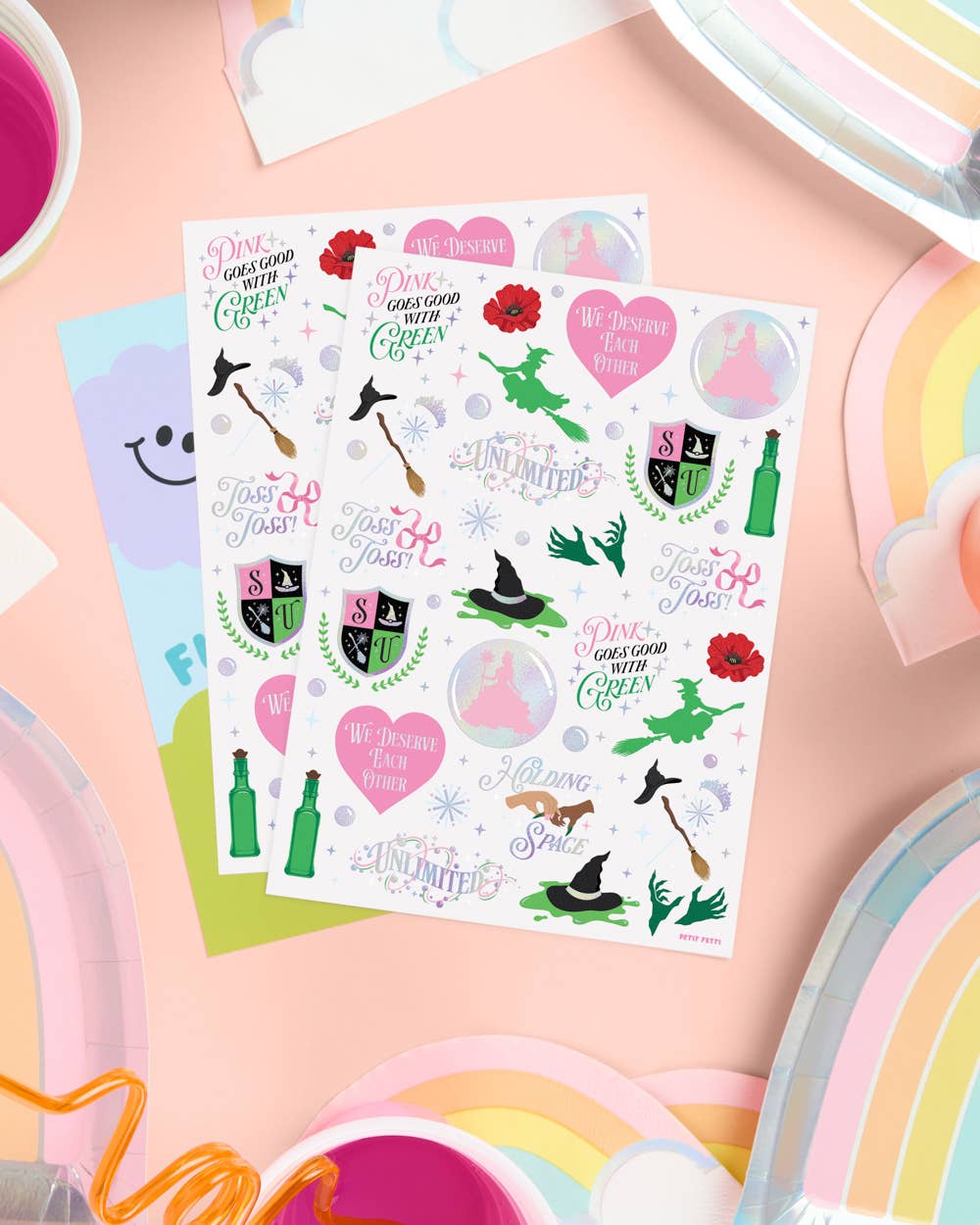 “Wicked Witch Emerald City Tats” 💚🩷 50 temporary tattoos, kids