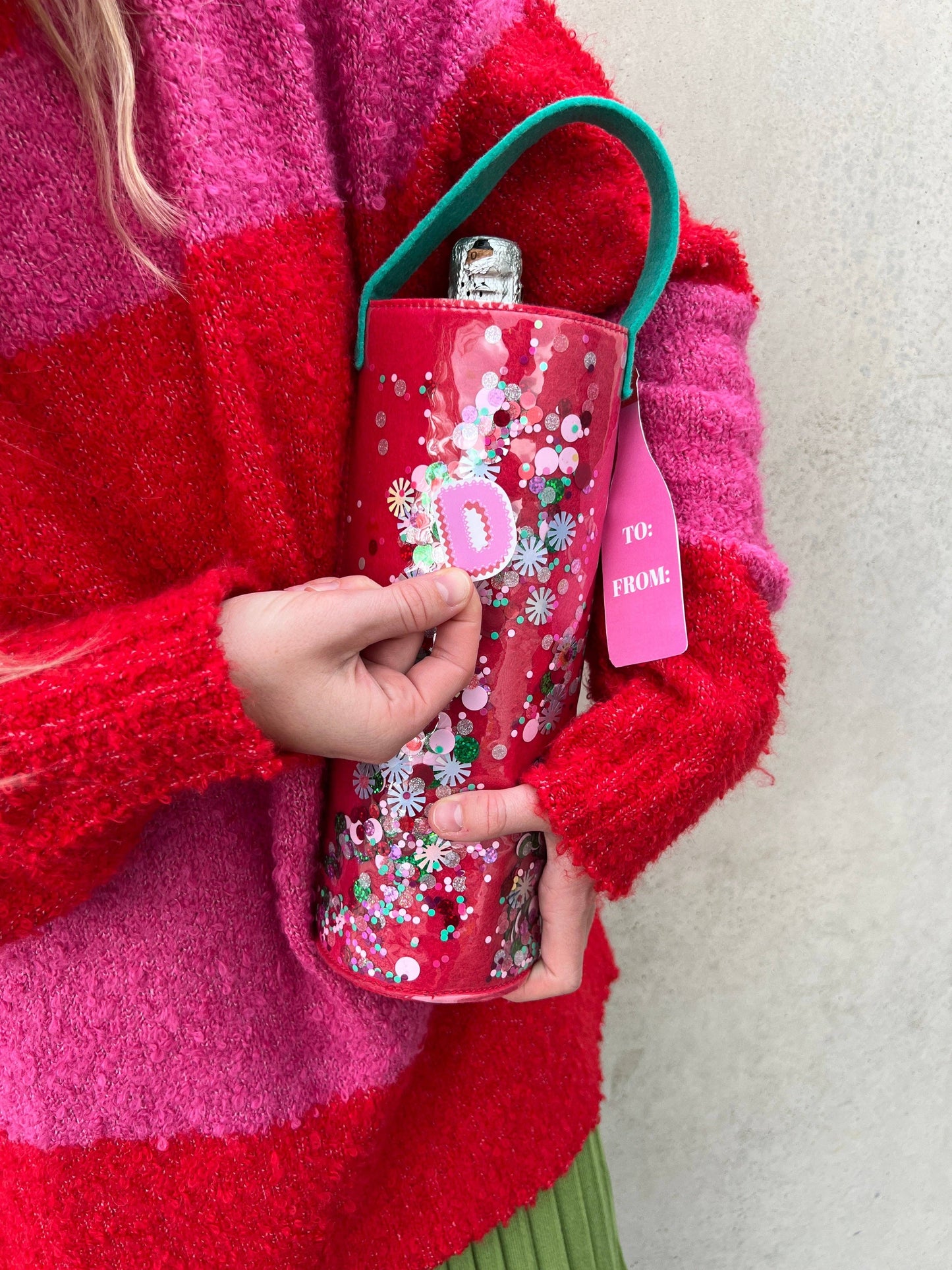 “Sip, Sip, Hooray” ✨🍷 Festive Confetti Wine Bag