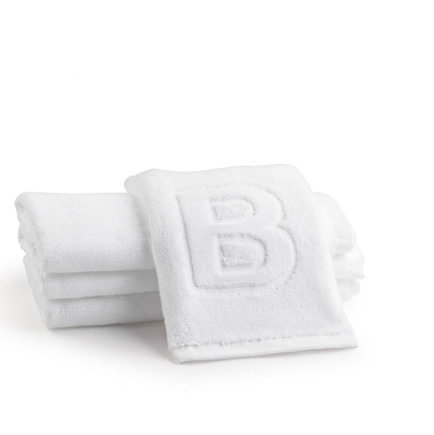 Elegant cotton finger towels with embossed initials, perfect for any room, gift-ready.