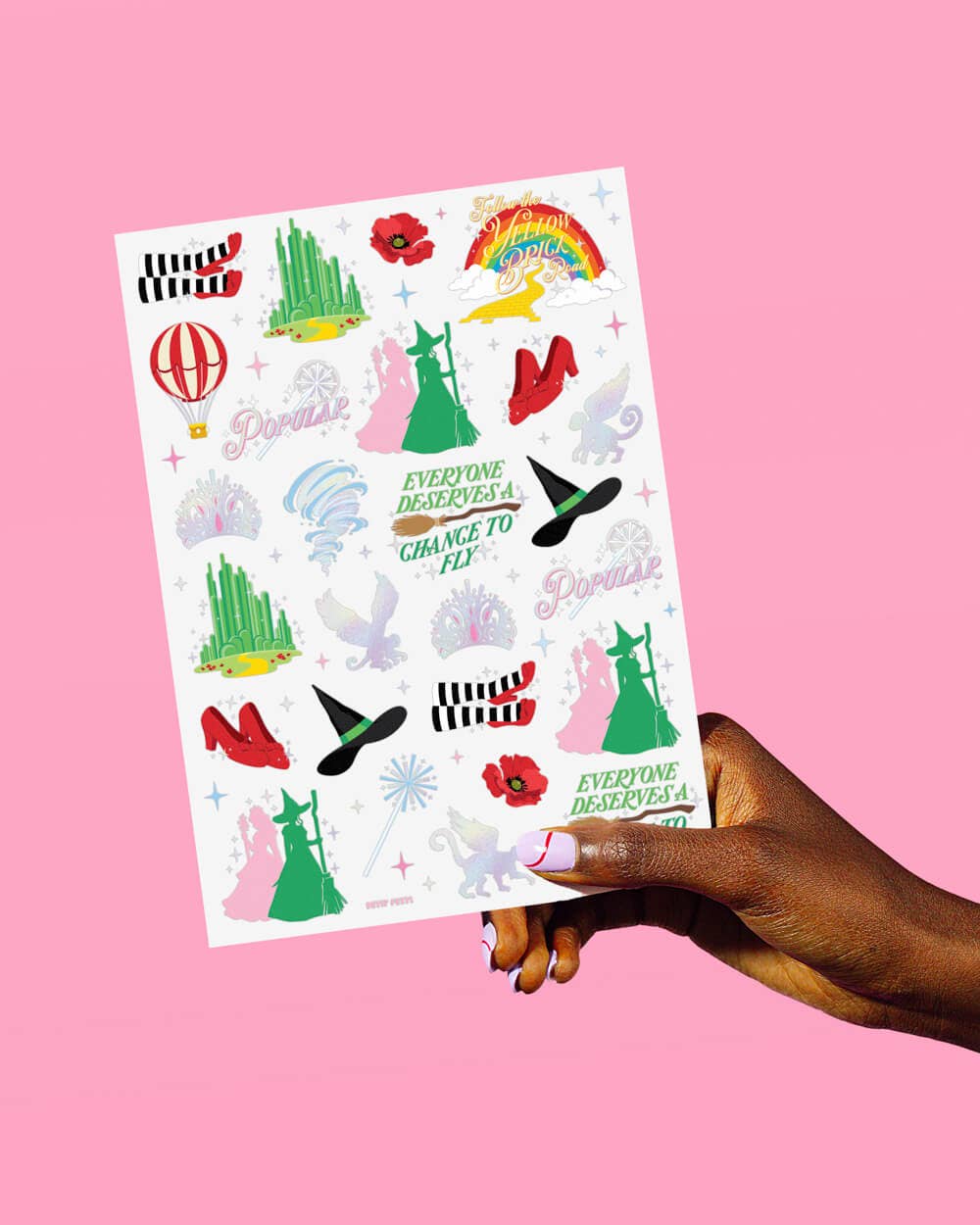 “Emerald City” 💚🩷 Wicked Witch Tats - 52 temporary tattoos kids