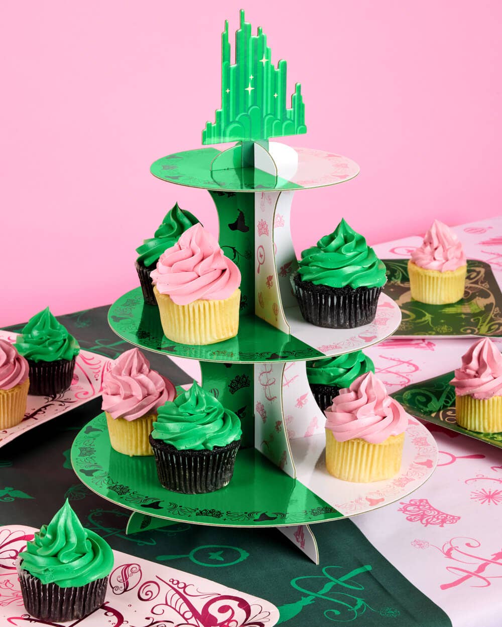 “Emerald City” 💚💕 Wicked Inspired Cupcake Tower - 3 tiered display, witch dessert stand by xo, fetti