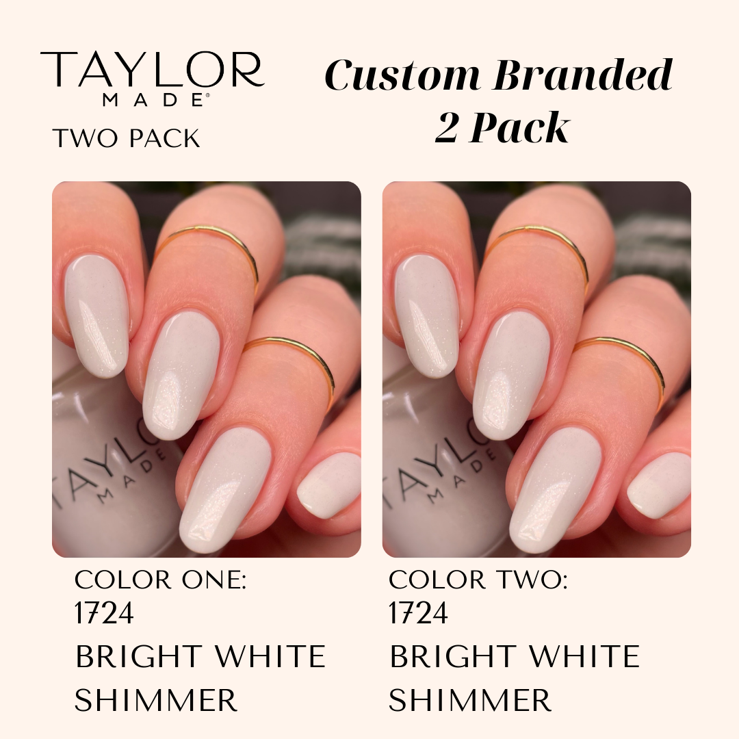 Custom Nail Polish: 2 Pack Long-wearing + Vegan + Non-toxic: 0224 Glossy Fuschia / 1424 Royal Blue Gloss with Hint of Shimmer