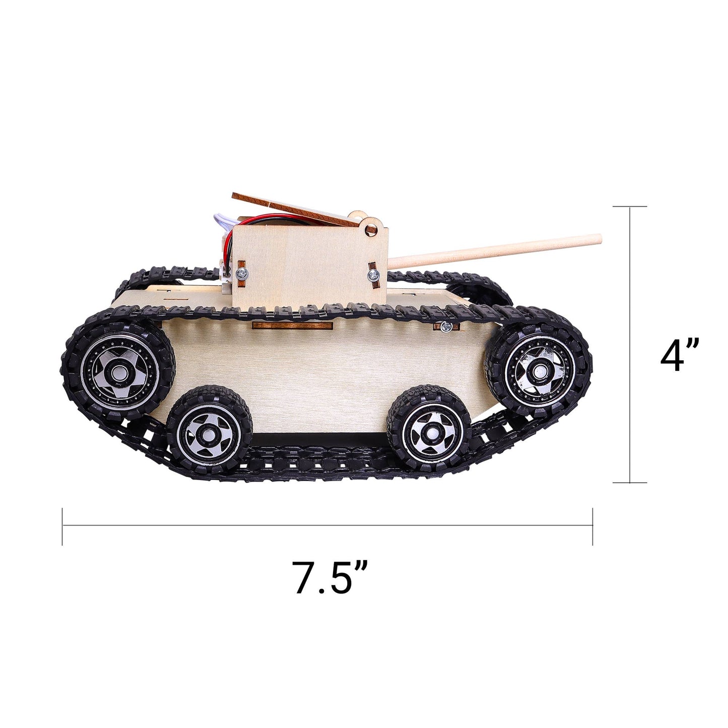 Remote controlled tank with working tracks