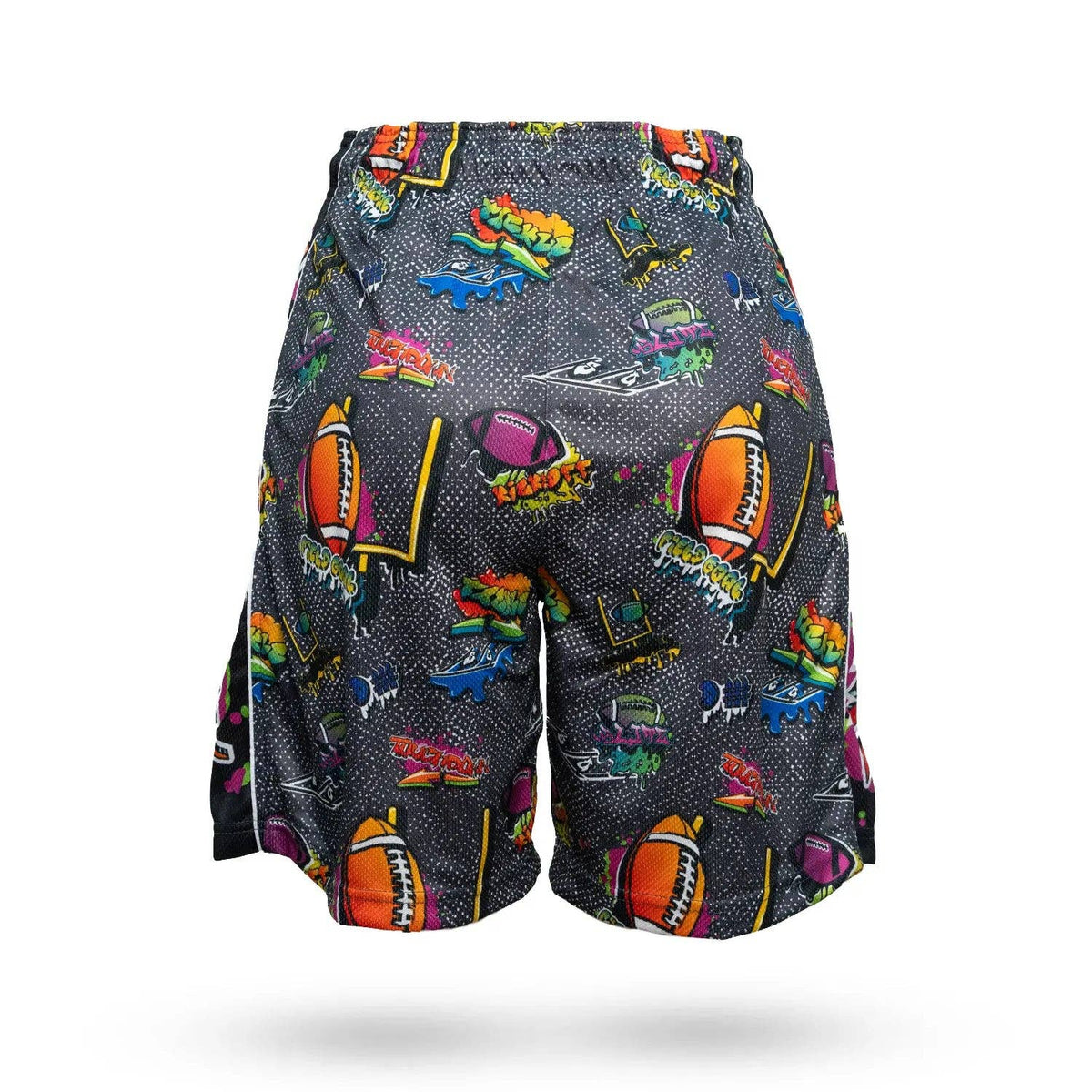 "Fourth & Graffiti" π Boys Football Print Mesh Shorts by Flow Society