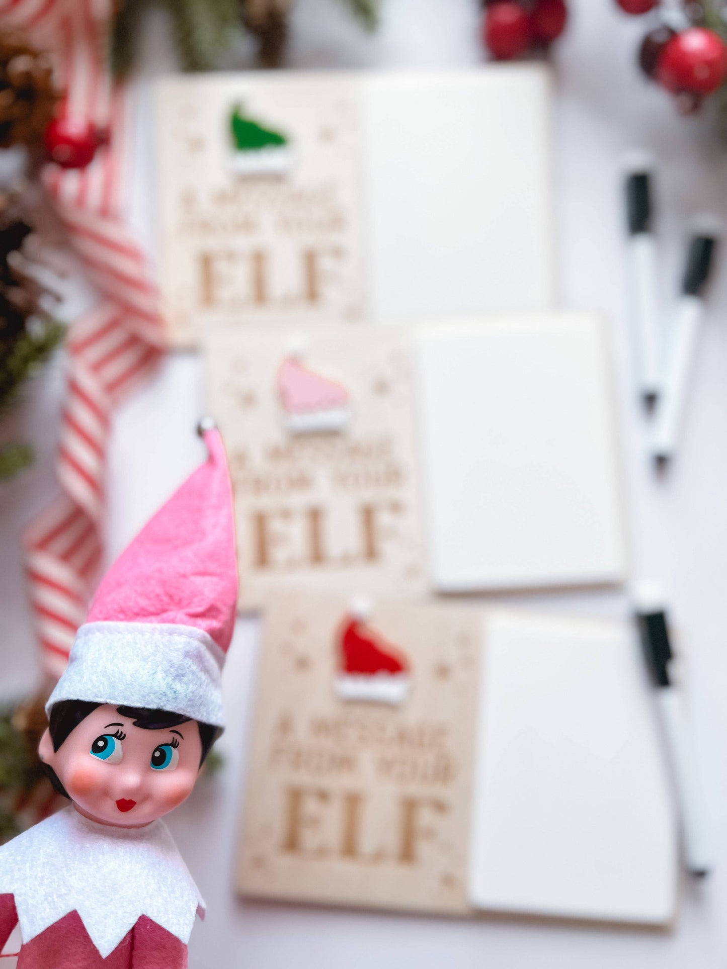 Personalized elf dry erase sign for kids