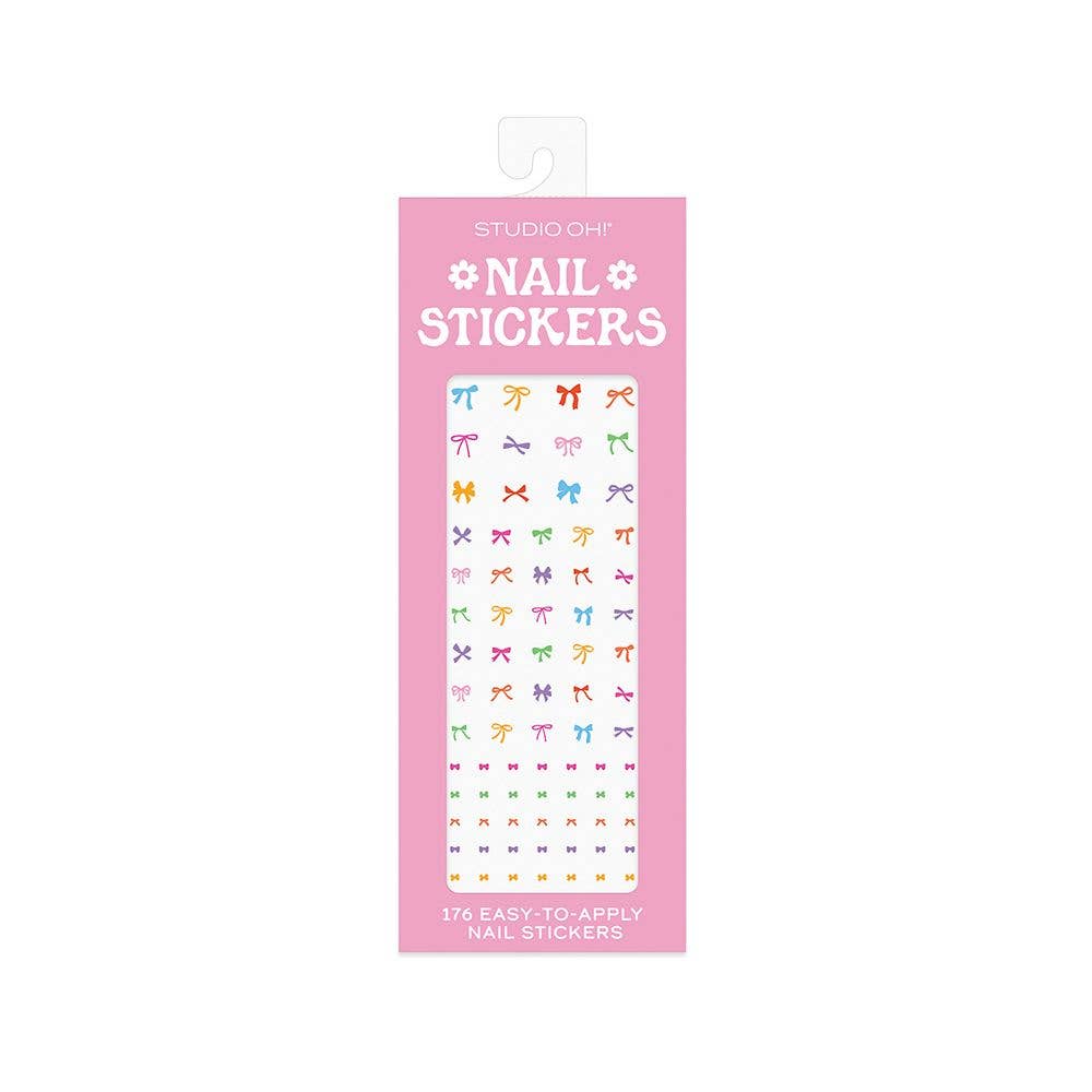 Colorful nail art sticker set with 176 self-adhesive mini designs for fingers and toes