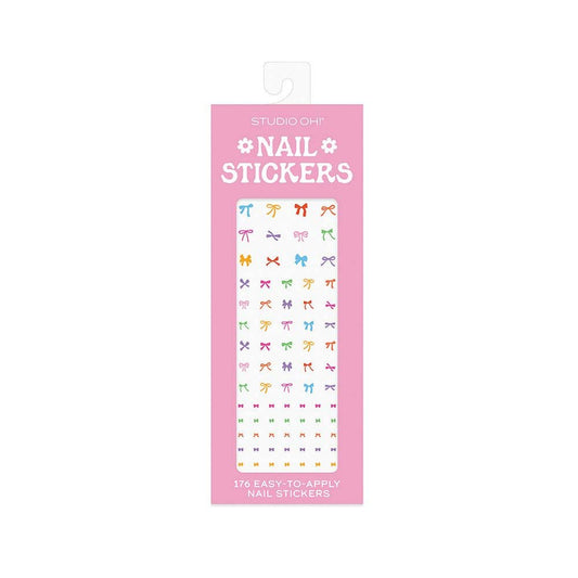 Colorful nail art sticker set with 176 self-adhesive mini designs for fingers and toes