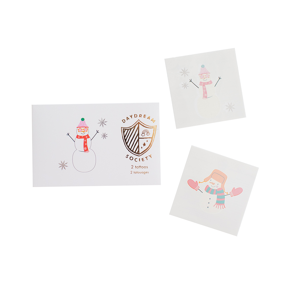 Blizzard Buddies temporary tattoos with pastel colors and silver foil accents