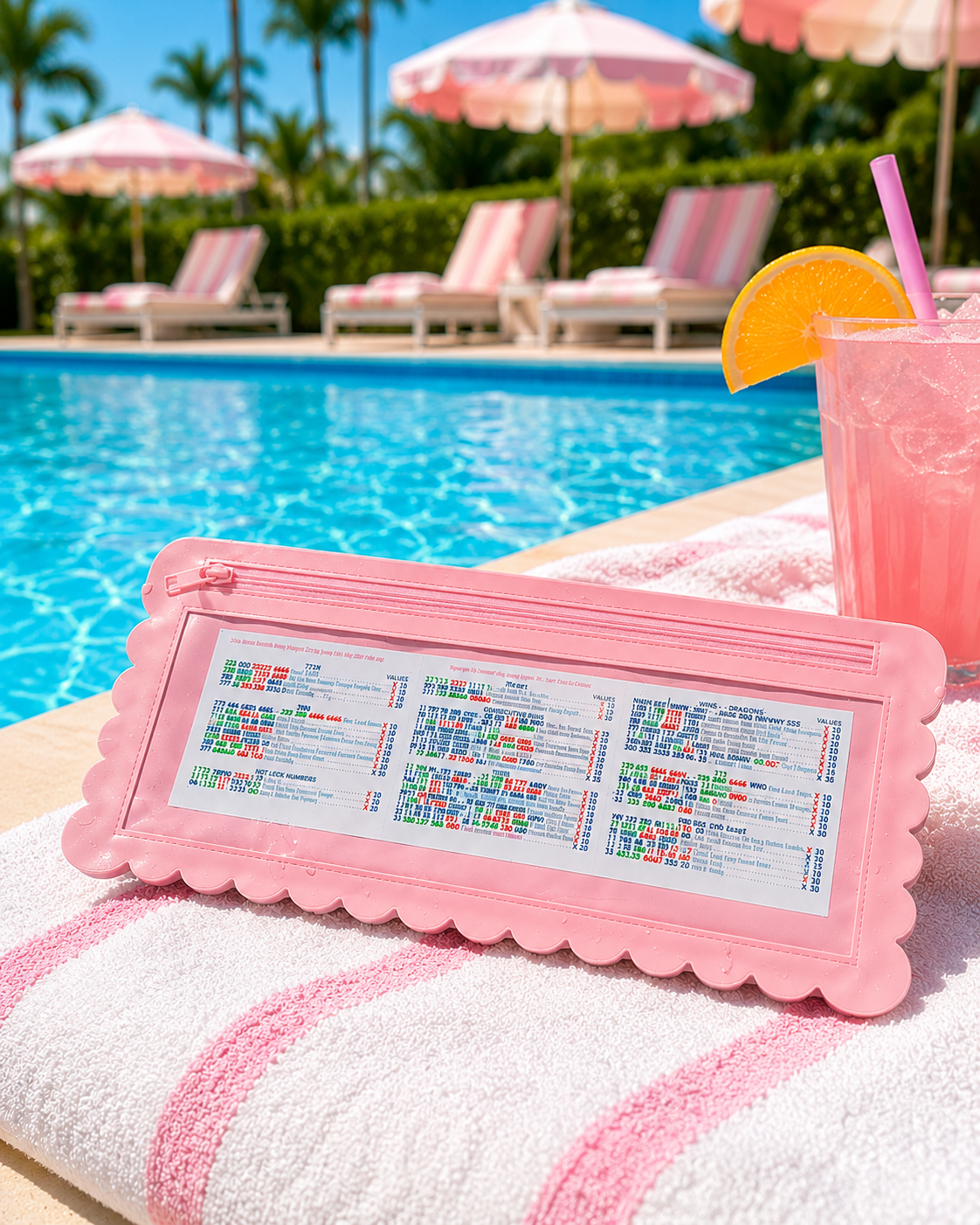 “Pool Rules” 🀄 Splash-Proof Mahjong Card Holder for Large NMJL Cards by Girl Tribe Co