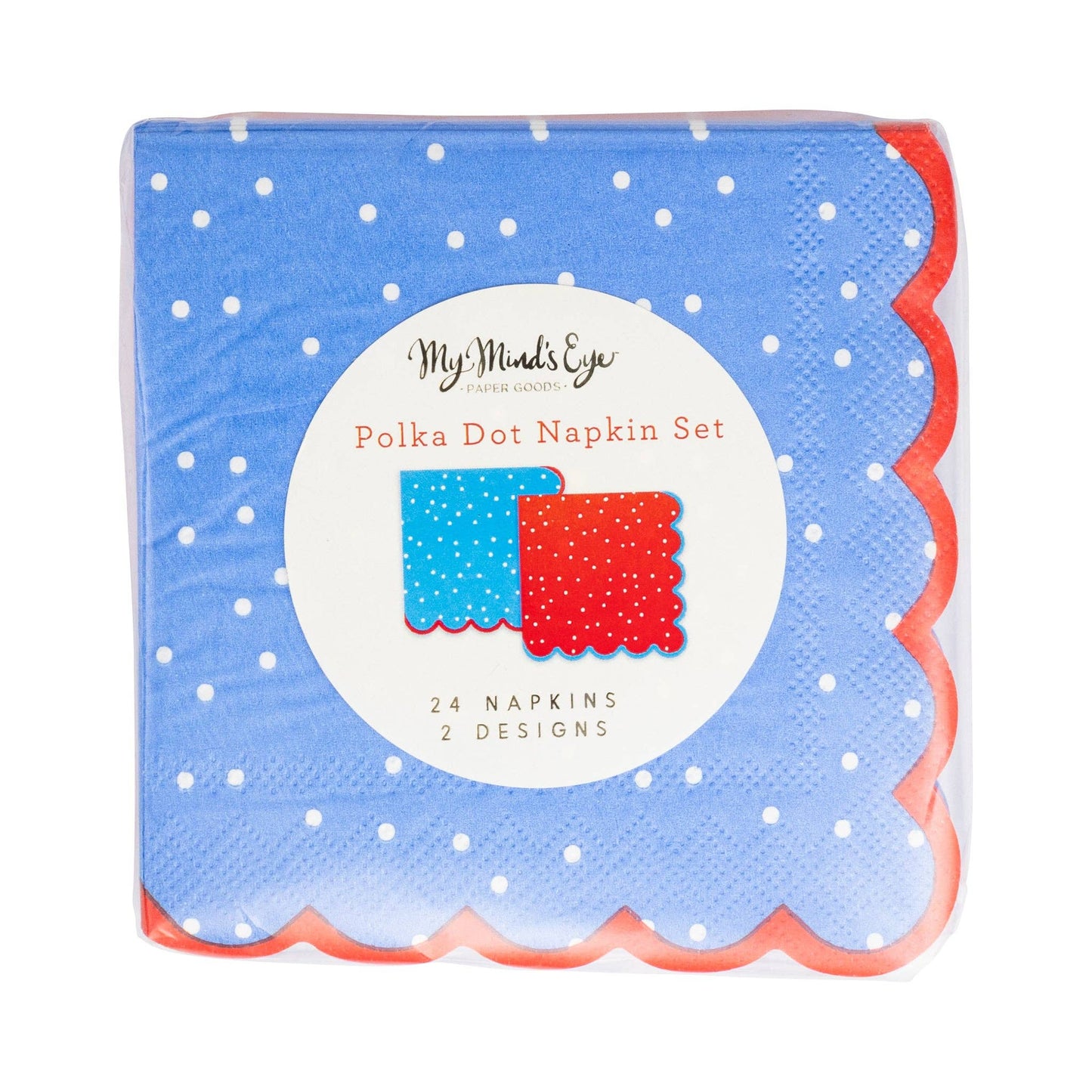 24-pack Americana cocktail napkins, 5” x 5”, perfect for 4th of July, Memorial Day BBQs.