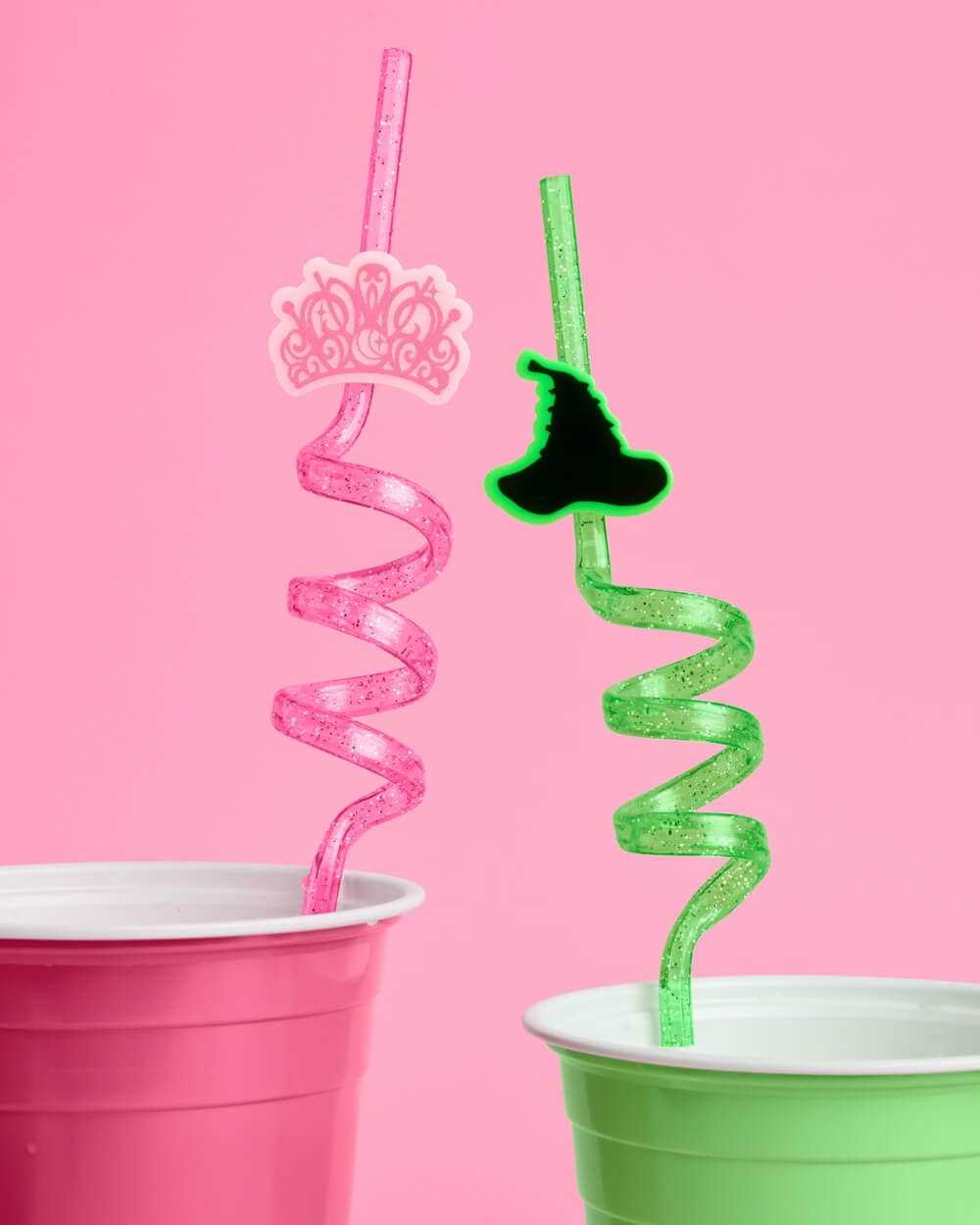 Emerald City Straws - 12 reusable straws, kids party, witch drink decor