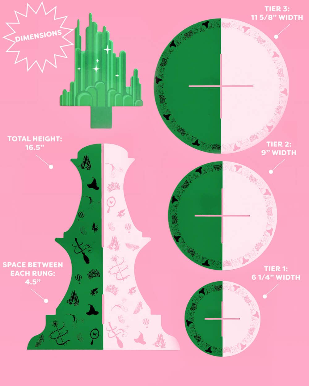 “Emerald City” 💚💕 Wicked Inspired Cupcake Tower - 3 tiered display, witch dessert stand by xo, fetti
