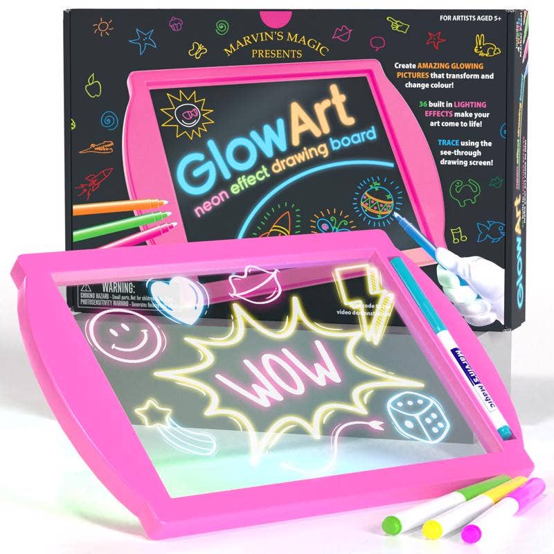 Glow & Sketch Pink Light-Up Drawing Board for Kids