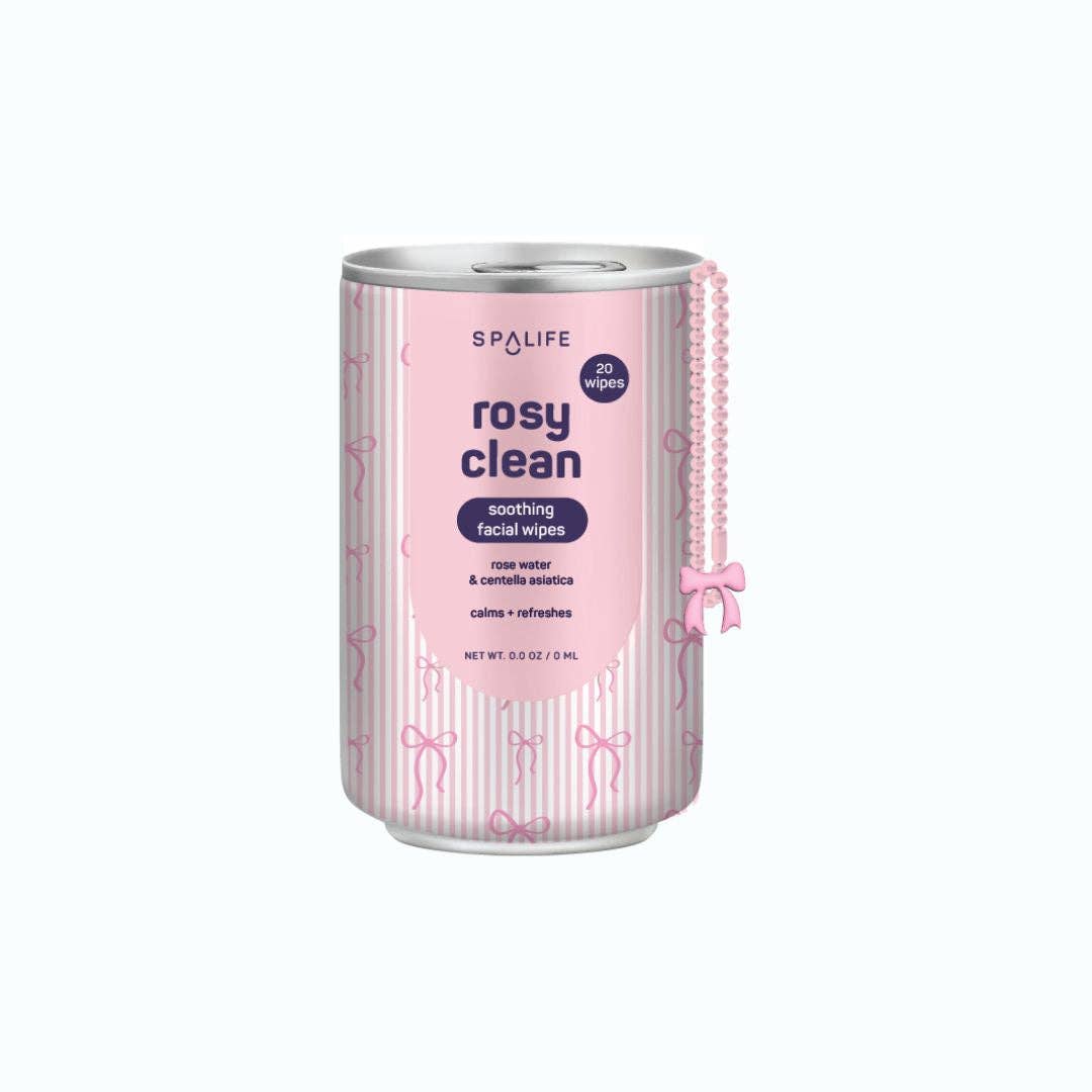 “Pop the Top” 🥤 Soothing Rose Facial Wipes 20 Count by My Spa Life