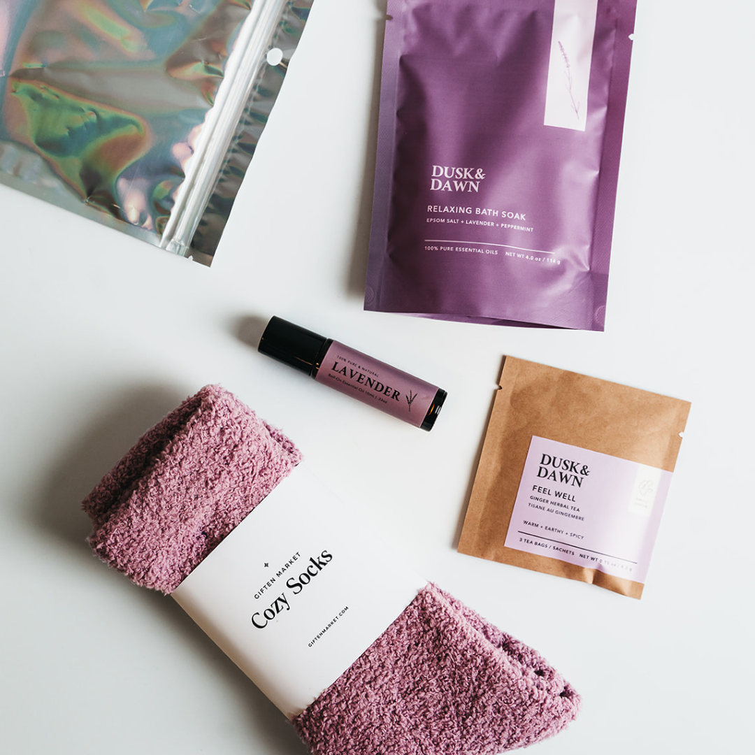“Self Love” ❤️ Mothers Day Gift Box - Lavender Luxuries Gift Pouch - Self-Care Assortment for Her