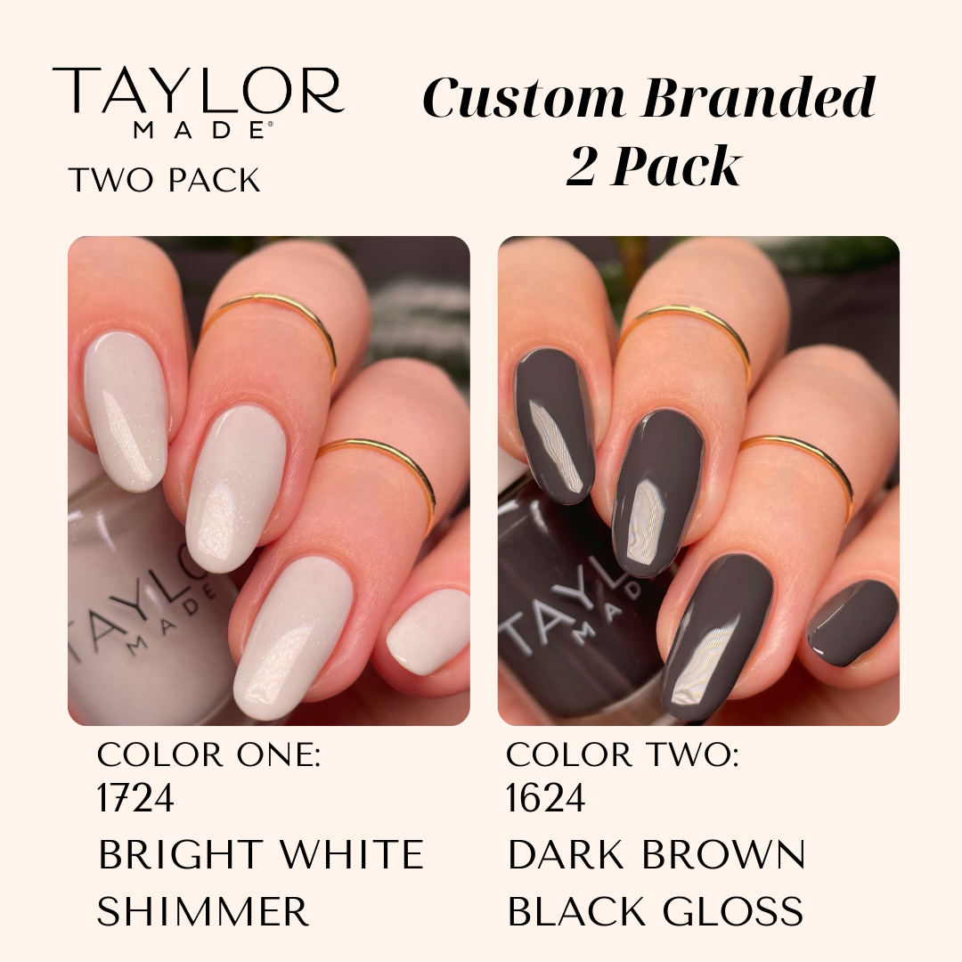 Custom Nail Polish: 2 Pack Long-wearing + Vegan + Non-toxic: 0224 Glossy Fuschia / 1424 Royal Blue Gloss with Hint of Shimmer