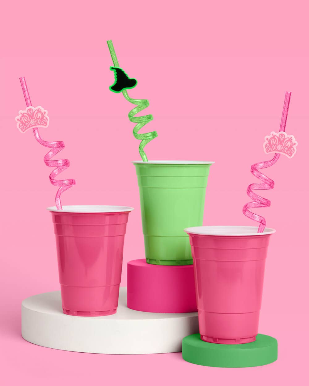 Emerald City Straws - 12 reusable straws, kids party, witch drink decor