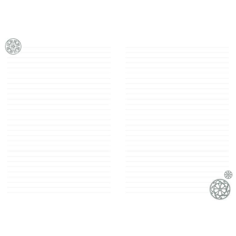 White background with decorative floral elements in corners