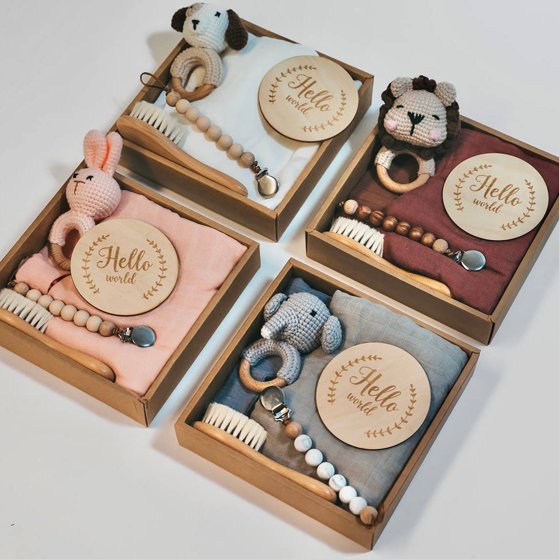 “Welcome Baby” 🥰 Gift Box - Charming 6-Piece Set for Newborns: Grey