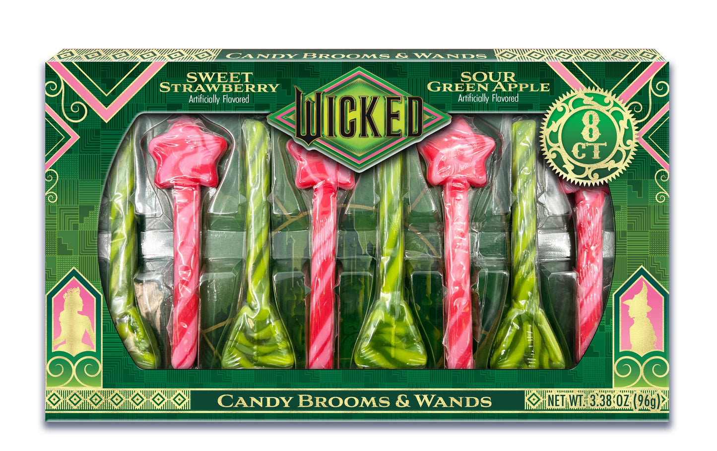 Candy cane wands styled as festive brooms for Christmas