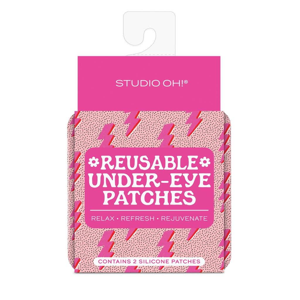 Silicone under-eye patches with tin storage case for puffy eye relief