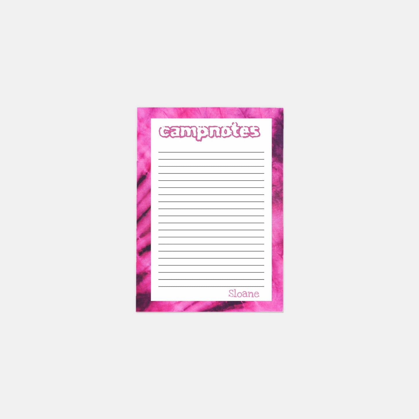 “Camp Notes” ✌️ Tie Dye Personalized Stationery and Envelopes (Pack of 10)