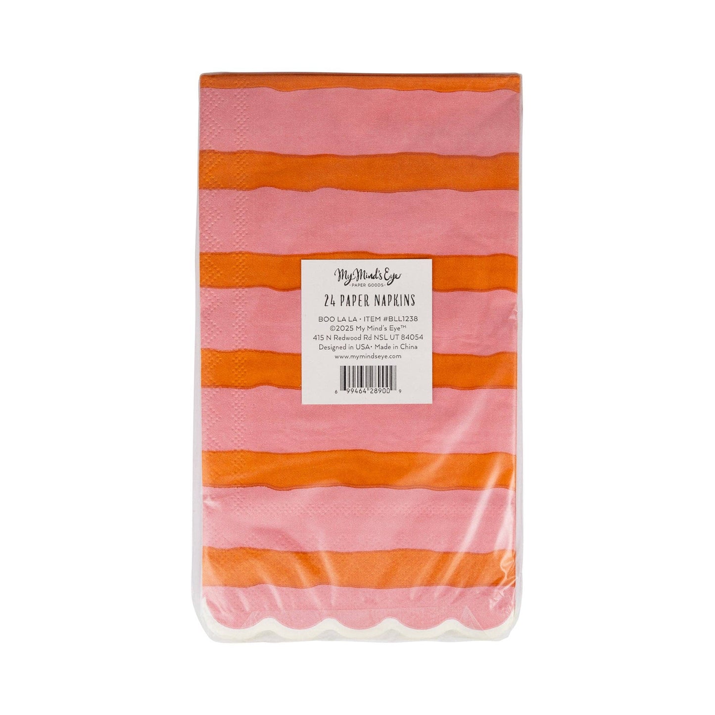“Boo La La” 🎃 Pink & Orange Halloween Dinner Napkins (24 Count) by My Mind's Eye