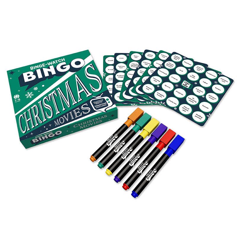 “Binge-Watch Bingo: Christmas Movies” 🎬 Holiday Watch Party Game by Insight Editions