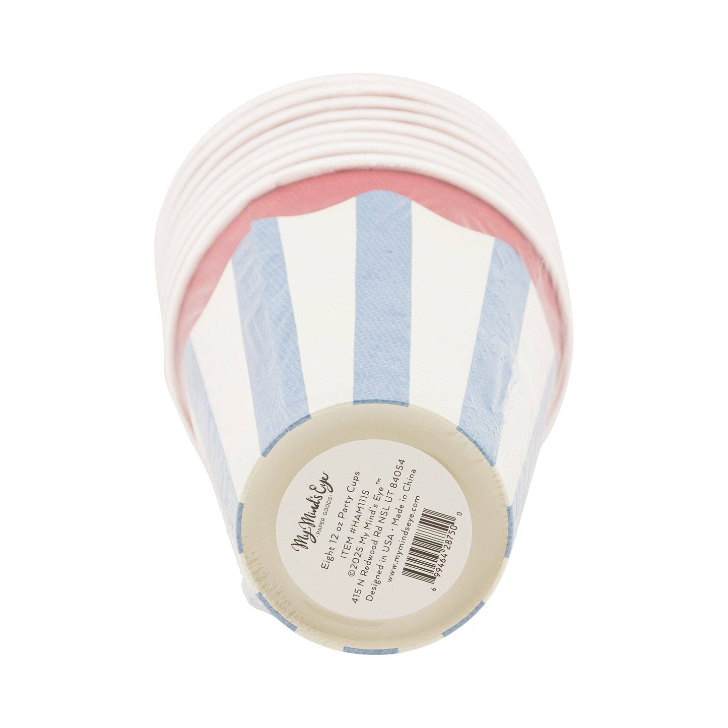 Hampton Red White Blue cups, set of 8, perfect for BBQs, picnics, and summer parties.