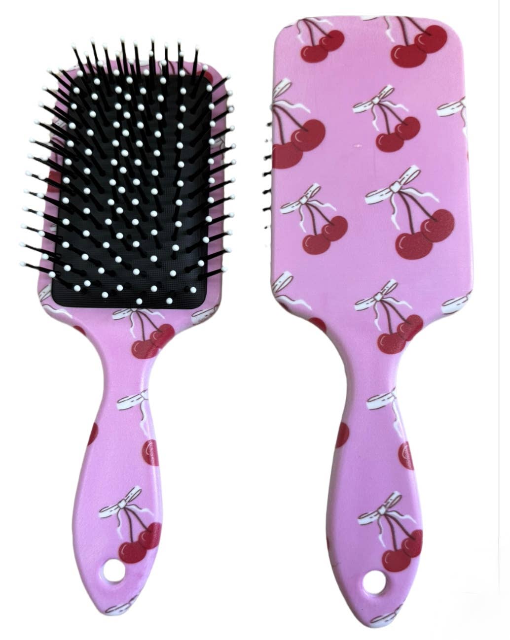 "Cherry on Top" 🍒 Cherry Bow Hair Brush by Lil Darlings Inc